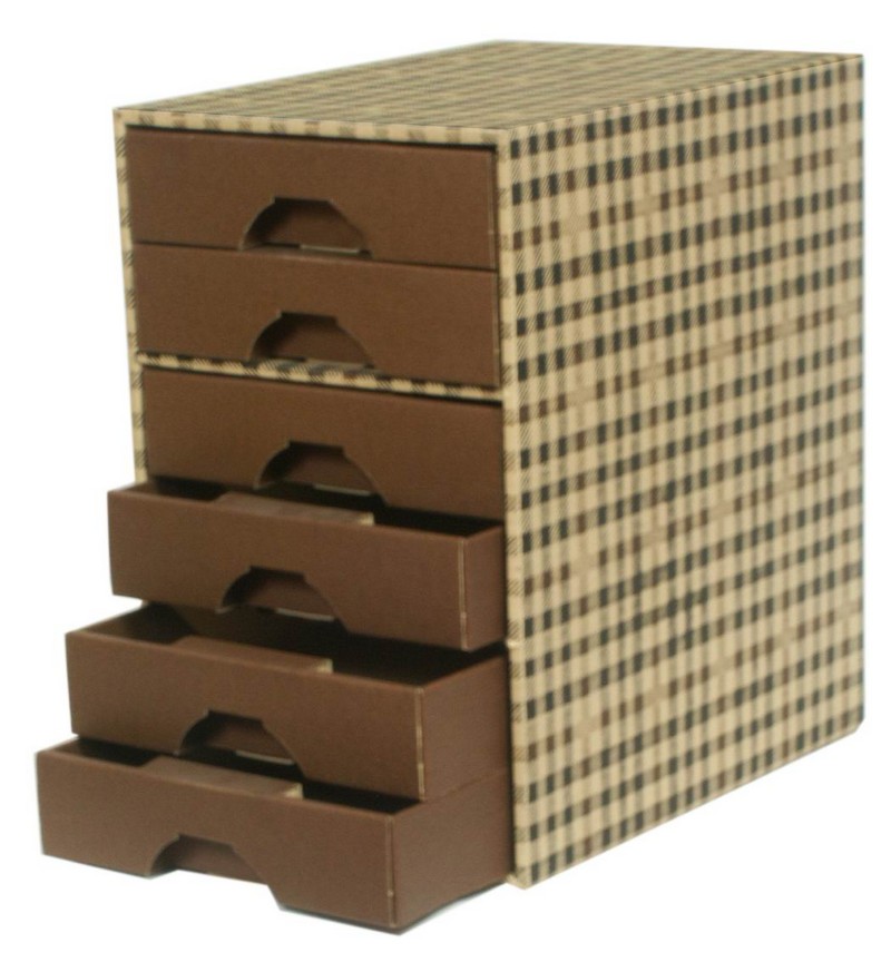 ชั้นวางเอกสาร 6 ลิ้นชัก ลายสก๊อต